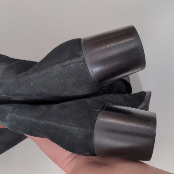 𝅺marc Fisher Over The Knee Black Suede Heel Boots 6.5 - Picture 12 of 12